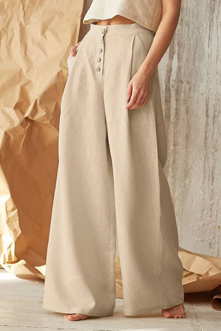 Pantalón vintage con bolsillos y botones
