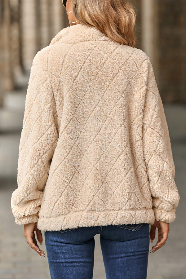 Eline™ Chaqueta de felpa con motivo de diamante