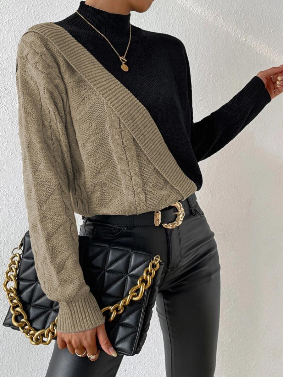 Jersey de punto con bloques de color asimétricos