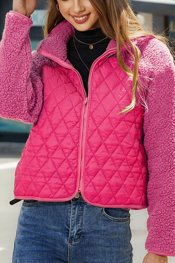 Chaqueta acolchada con cremallera y cuello alto