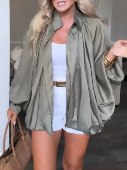 Bomber oversize con mangas murciélago