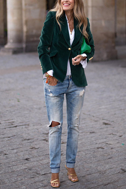 Americana entallada con solapa y un botón