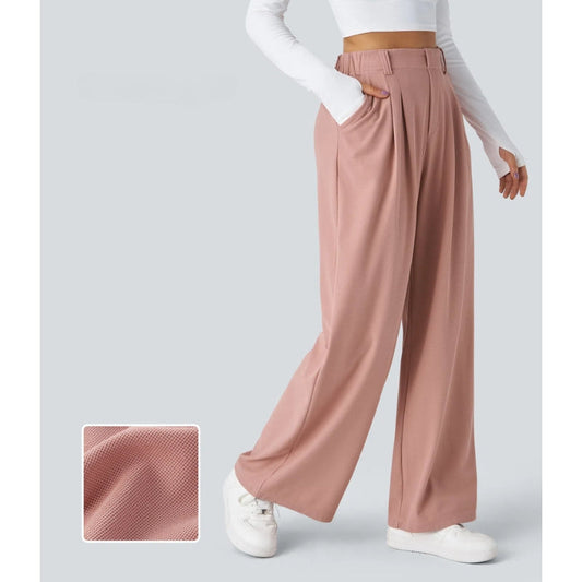 Nomi™ | Pantalón Waffle de Cintura Alta