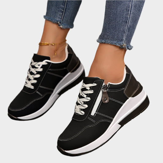 Mara™ Zapatillas con cremallera y suela gruesa