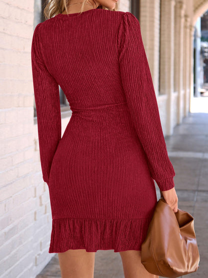 Vestido de Punto de Manga Larga Early Fall