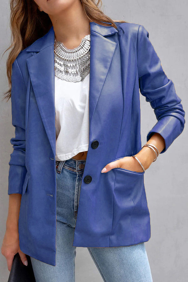 Blazer efecto piel con bolsillos FASHION AFFAIRS