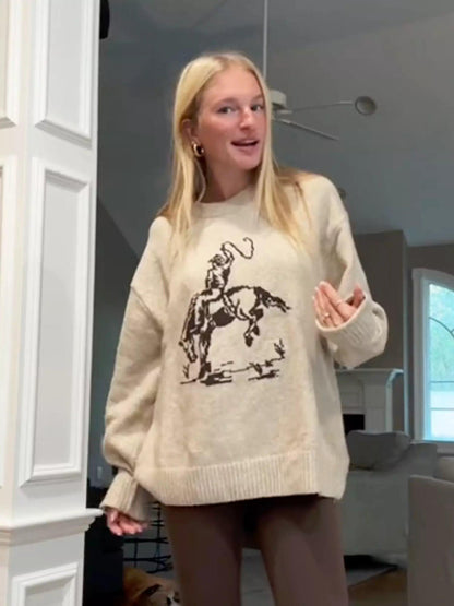 Jersey de punto con gráfico estilo western