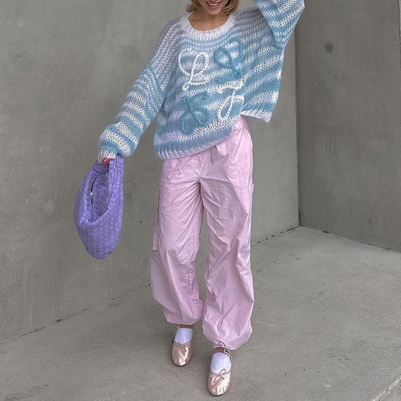 Jersey de punto a rayas multicolor