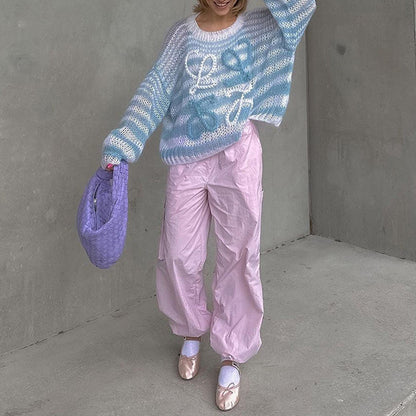 Jersey de punto a rayas multicolor