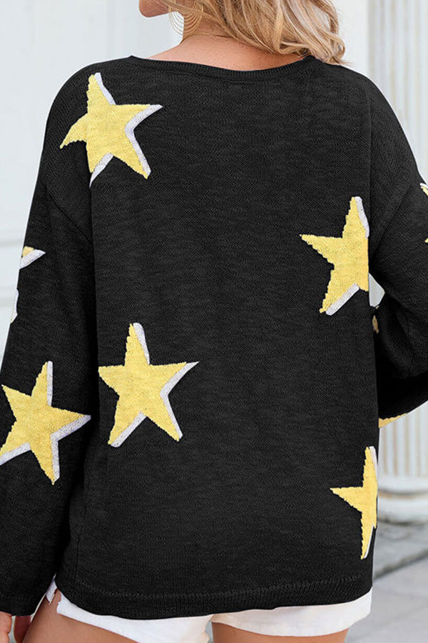 Jersey de punto con estrellas de cinco puntas