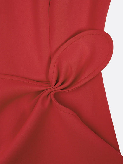 Vestido midi sin mangas con nudo en la cintura