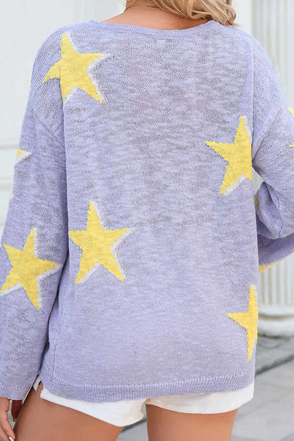 Jersey de punto con estrellas de cinco puntas