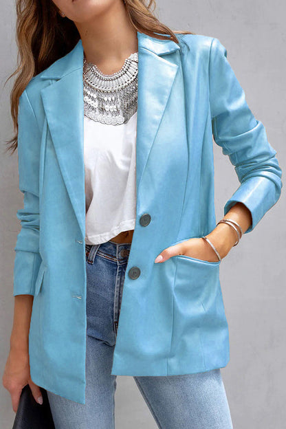 Blazer efecto piel con bolsillos FASHION AFFAIRS