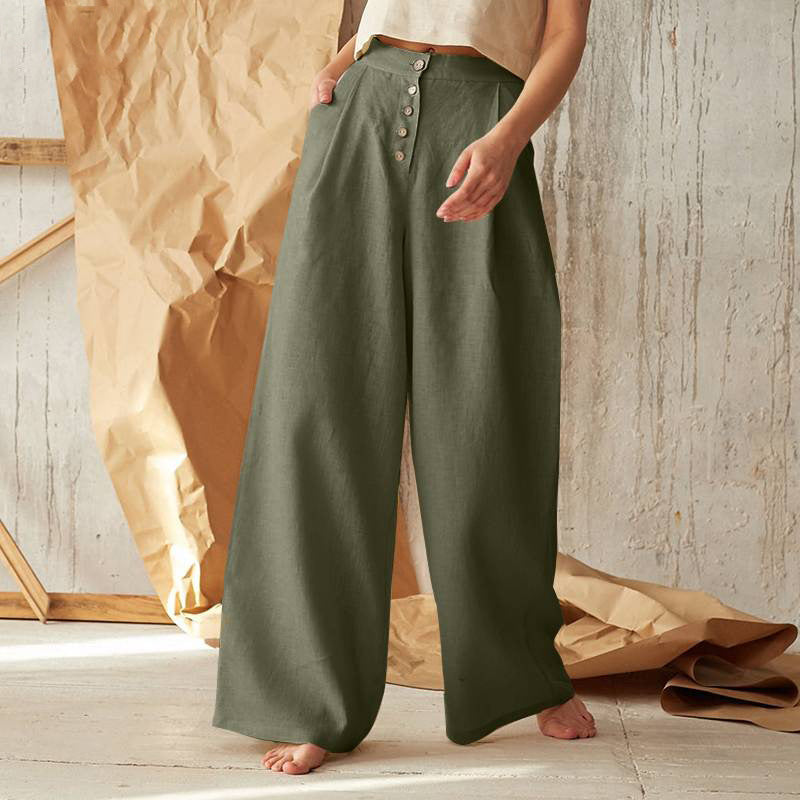 Pantalón vintage con bolsillos y botones