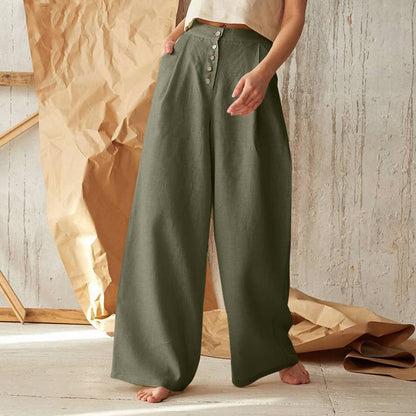 Pantalón vintage con bolsillos y botones