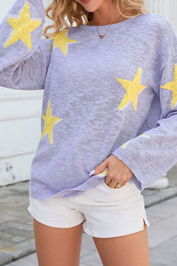 Jersey de punto con estrellas de cinco puntas
