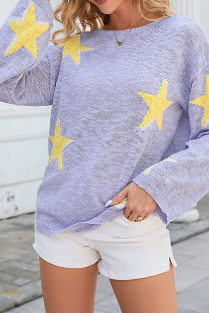 Jersey de punto con estrellas de cinco puntas