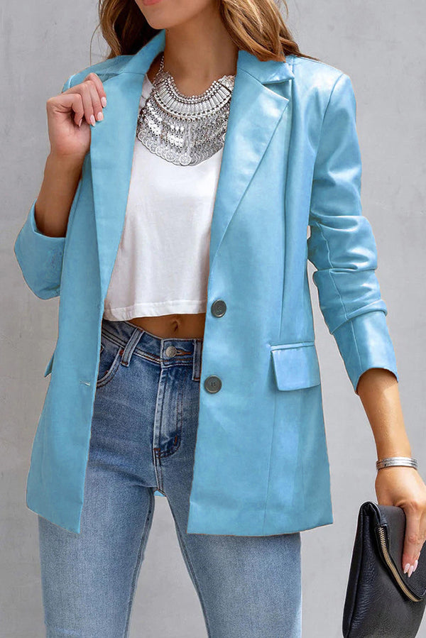 Blazer efecto piel con bolsillos FASHION AFFAIRS