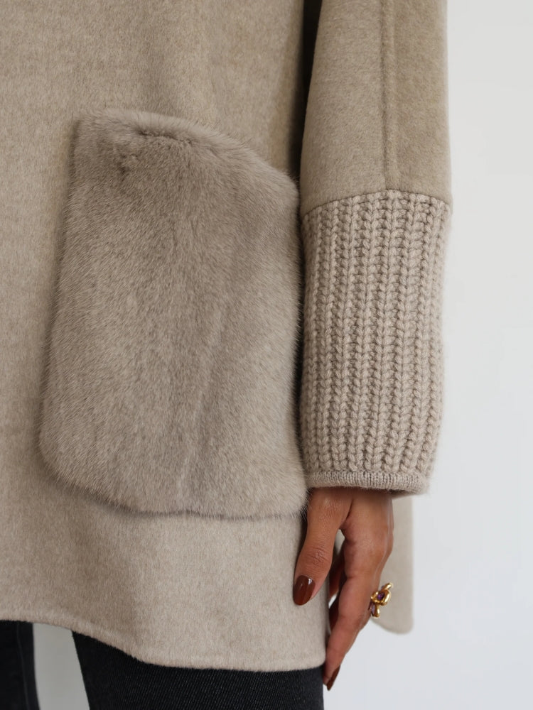 Élise™ | Abrigo Vintage de Cuello Alto de Cachemira