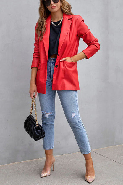 Blazer efecto piel con bolsillos FASHION AFFAIRS