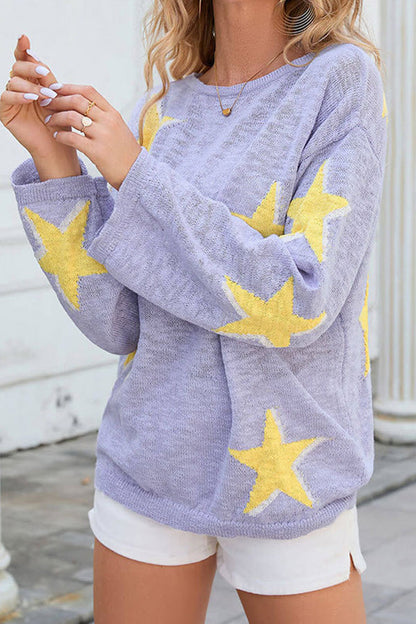 Jersey de punto con estrellas de cinco puntas