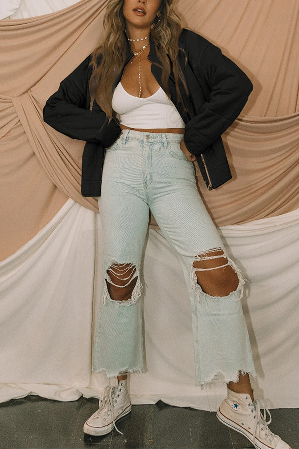 Liora™ Chaqueta acolchada corta con cremallera