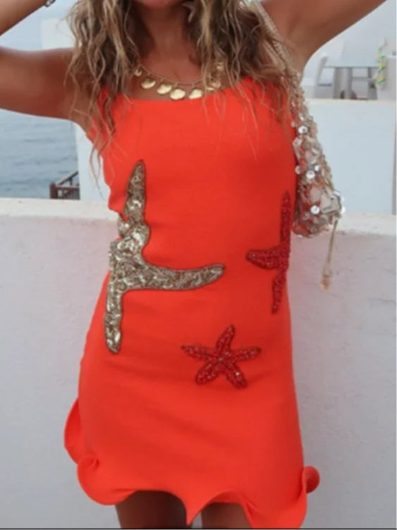 Vestido mini astrid con estampado de estrellas brillantes