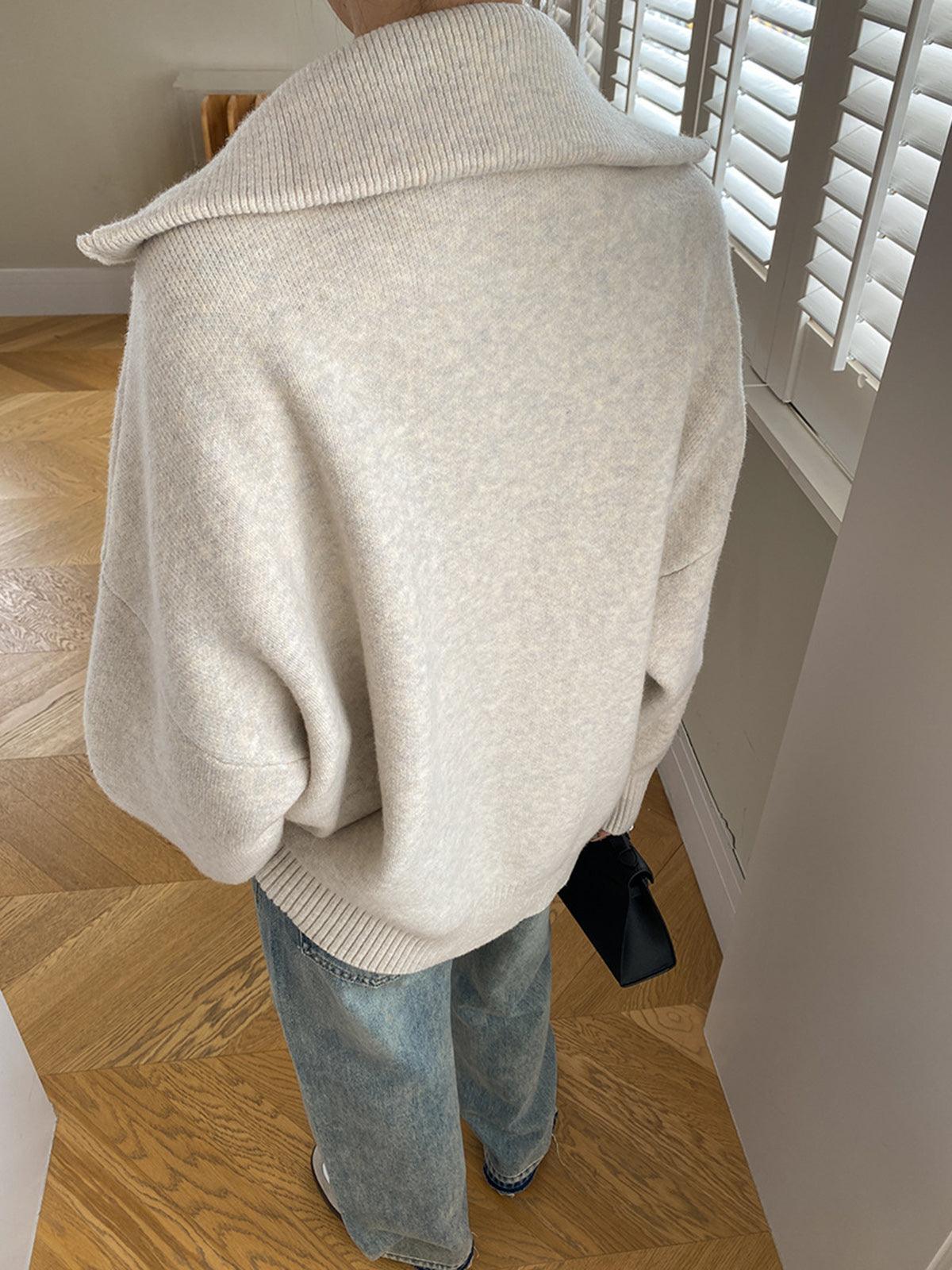 Cárdigan oversize con cuello abierto