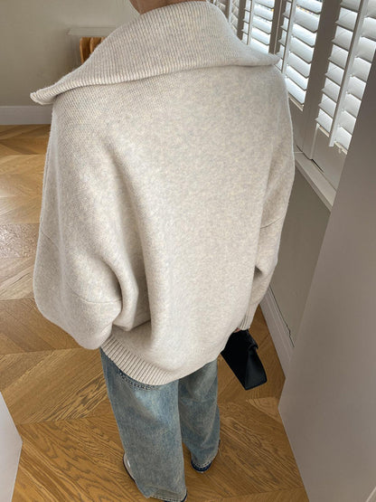 Cárdigan oversize con cuello abierto