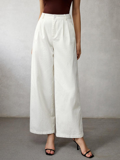 Jeans de tiro alto y pierna ancha