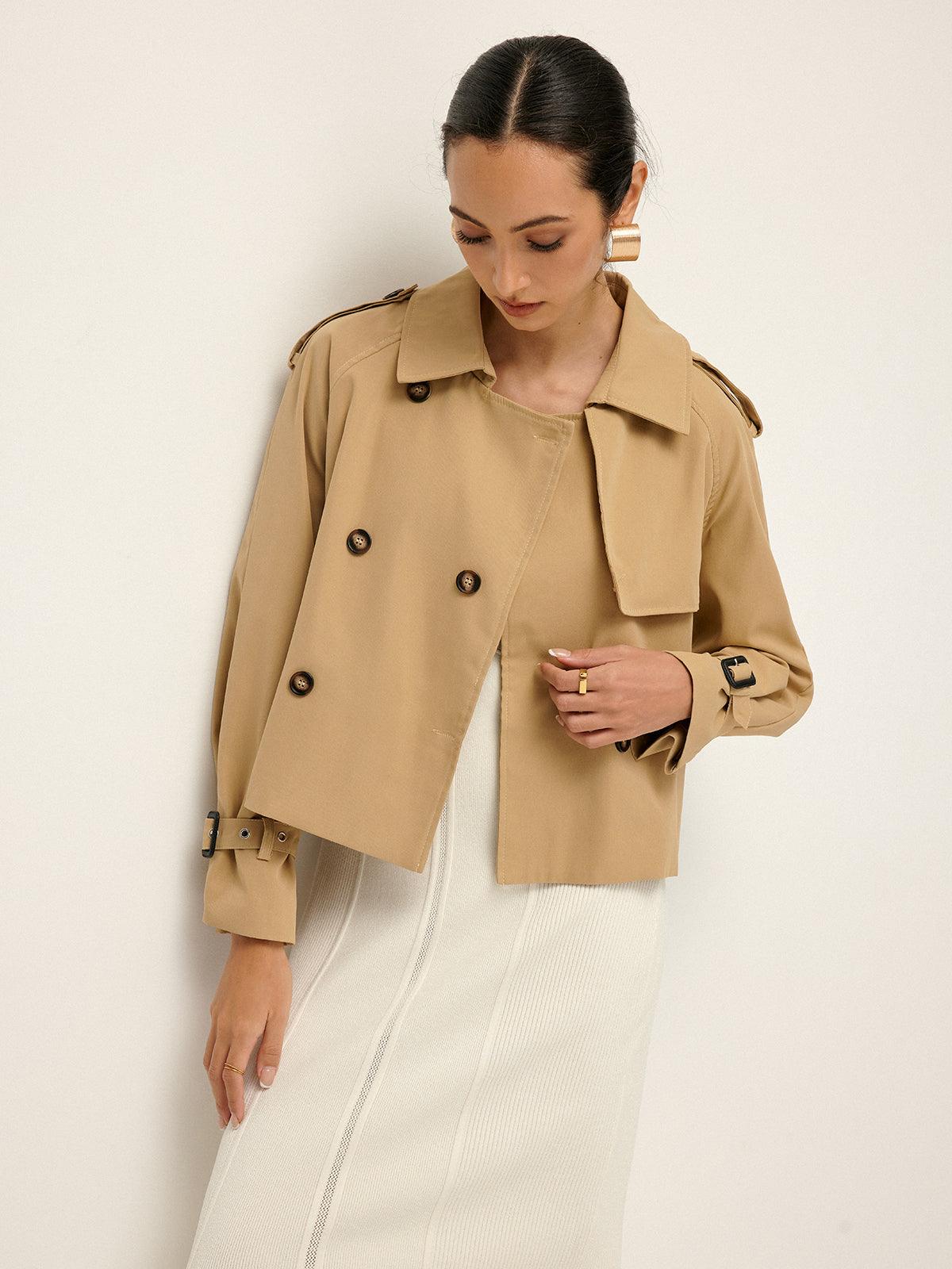 Sienna™ Trench largo cruzado con solapa
