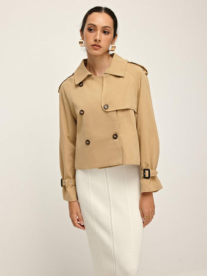 Sienna™ Trench largo cruzado con solapa