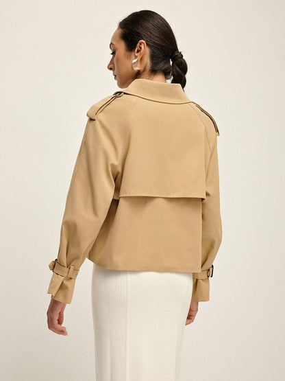 Sienna™ Trench largo cruzado con solapa
