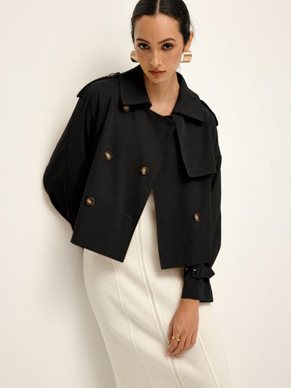 Sienna™ Trench largo cruzado con solapa