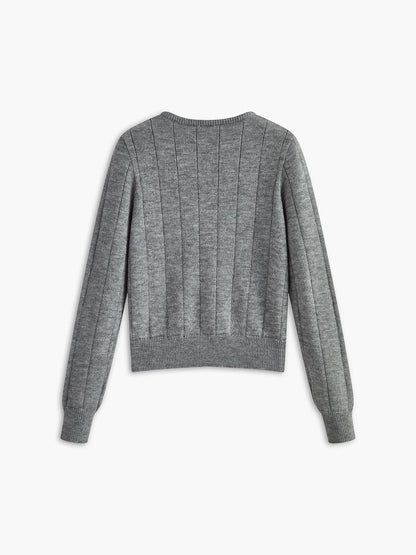 Cárdigan suave con cuello redondo y botones