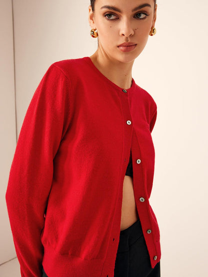 Cárdigan de mezcla de cachemira con botones