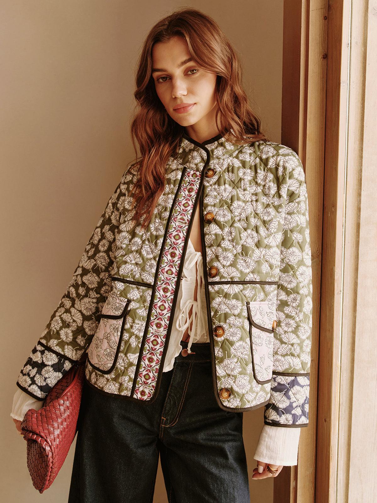 Abrigo bohemio con bolsillos de solapa