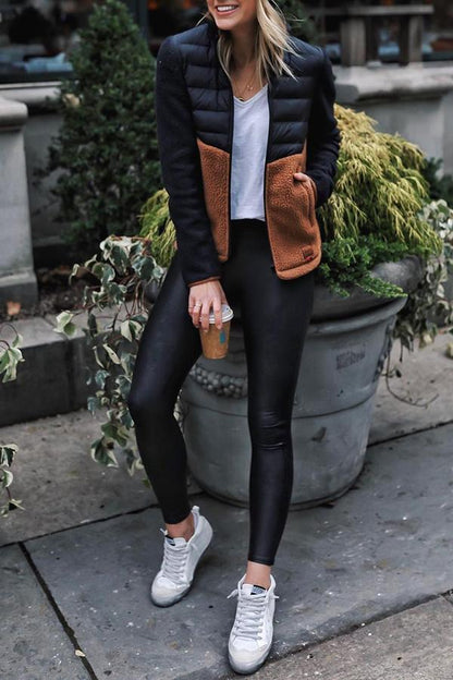 Abrigo casual con cuello mao