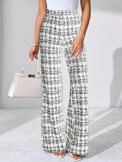 Maribel™ | Pantalón Flare Cuadro Urbano