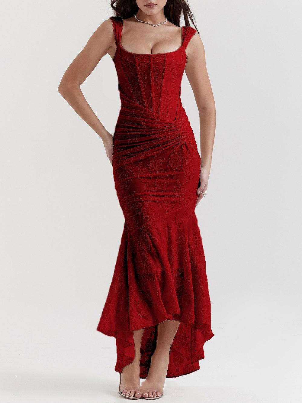 Vestido azul floral largo Cesca