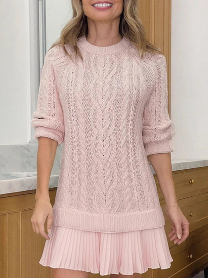 Vestido mini de punto trenzado