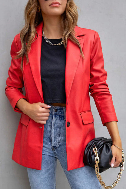 Blazer efecto piel con bolsillos FASHION AFFAIRS