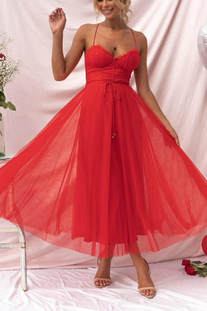 Vestido princesa contemporánea de tul con tirantes
