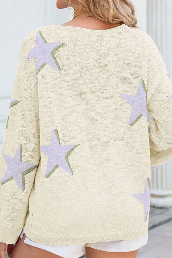 Jersey de punto con estrellas de cinco puntas