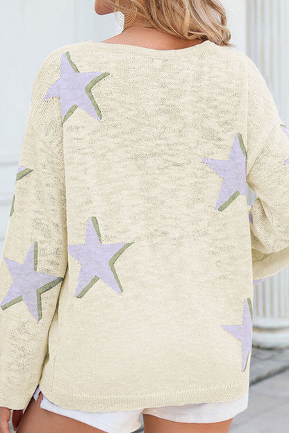 Jersey de punto con estrellas de cinco puntas