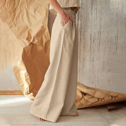 Pantalón vintage con bolsillos y botones