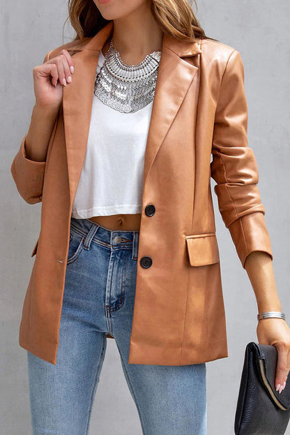 Blazer efecto piel con bolsillos FASHION AFFAIRS