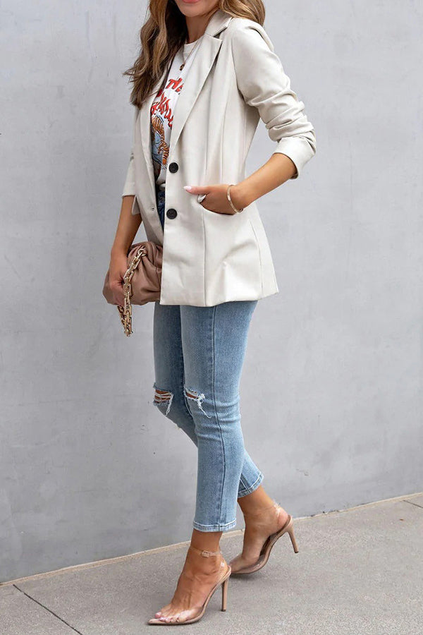 Blazer efecto piel con bolsillos FASHION AFFAIRS