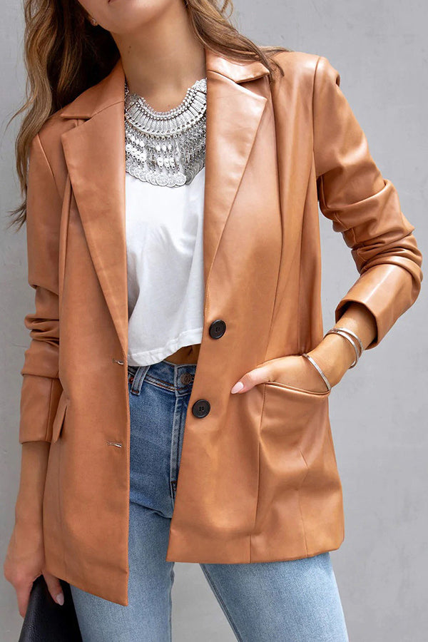 Blazer efecto piel con bolsillos FASHION AFFAIRS