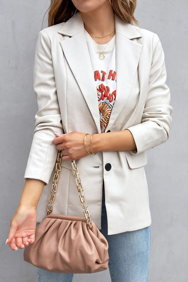 Blazer efecto piel con bolsillos FASHION AFFAIRS